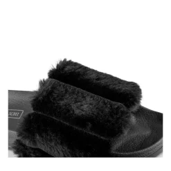 Chaussons NOIR Femme Motif Uni A Enfiler
