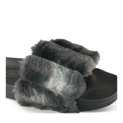 Chaussons NOIR Femme Motif Uni A Enfiler