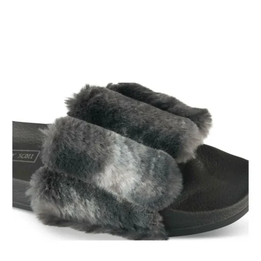 Chaussons NOIR Femme Motif Uni A Enfiler