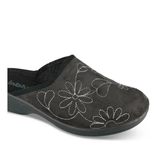 Chaussons NOIR Femme Motif Uni A Enfiler