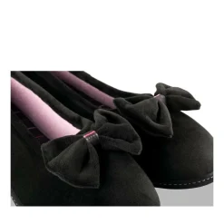 Chaussons NOIR Femme Motif Uni A Enfiler