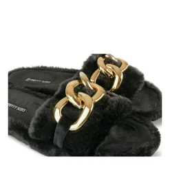 Chaussons NOIR Femme Motif Uni A Enfiler