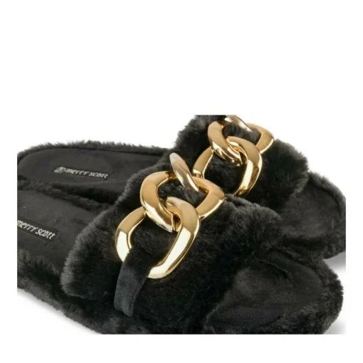 Chaussons NOIR Femme Motif Uni A Enfiler