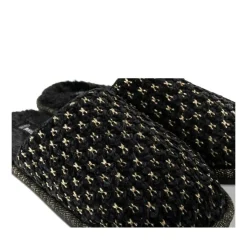 Chaussons NOIR Femme Motif Uni A Enfiler