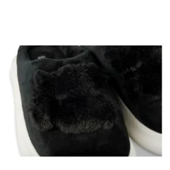 Chaussons NOIR Femme Motif Uni A Enfiler