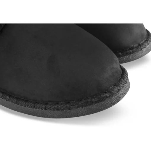 Chaussons NOIR Femme Motif Uni A Enfiler