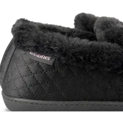 Chaussons NOIR Femme Motif Uni A Enfiler