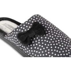 Chaussons NOIR Femme Motif A Pois A Enfiler