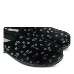 Chaussons NOIR Femme Motif Uni A Enfiler