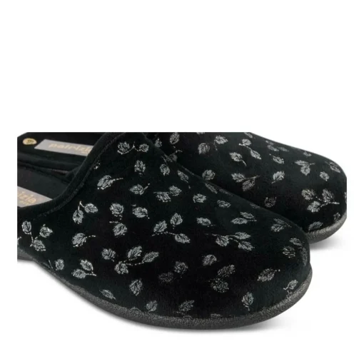 Chaussons NOIR Femme Motif Uni A Enfiler