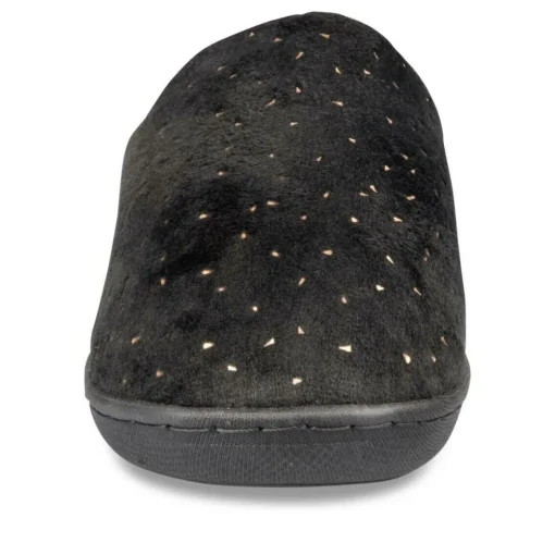 Chaussons NOIR Femme Motif Paillettes A Enfiler