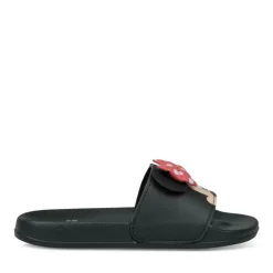 Chaussons NOIR Fille Motif Uni A Enfiler