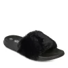 Chaussons NOIR Fille Motif Fausse Fourrure