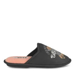 Chaussons NOIR Garçon Motif Uni A Enfiler