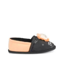 Chaussons NOIR Garçon Motif Animal A Enfiler