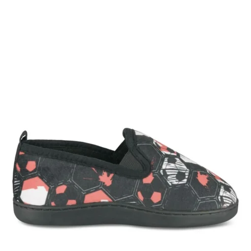 Chaussons NOIR Garçon Motif Uni A Enfiler