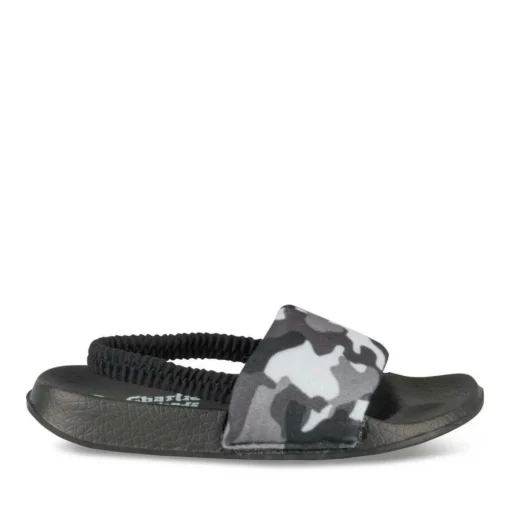 Chaussons NOIR Garçon Motif Camouflage Elastique