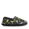 Chaussons NOIR Garçon Motif Animal A Enfiler
