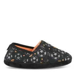Chaussons NOIR Garçon Motif Uni A Enfiler