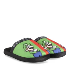 Chaussons NOIR Garçon Motif Multicolore A Enfiler