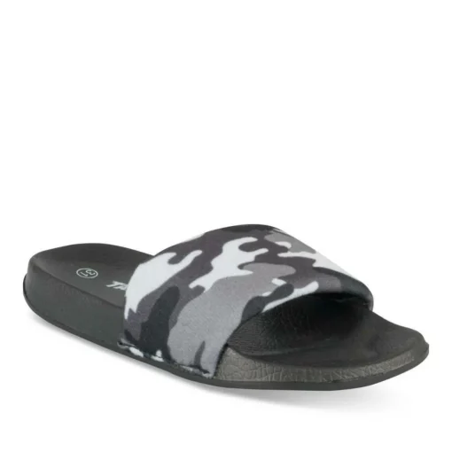 Chaussons NOIR Garçon Motif Camouflage Elastique