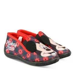 Chaussons NOIR Garçon Motif Carreaux A Enfiler