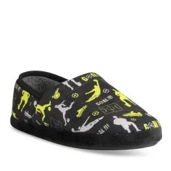 Chaussons NOIR Garçon Motif Animal A Enfiler