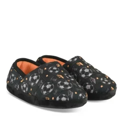 Chaussons NOIR Garçon Motif Uni A Enfiler