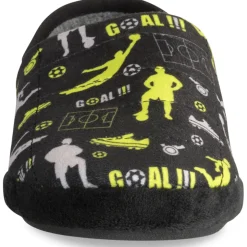 Chaussons NOIR Garçon Motif Animal A Enfiler