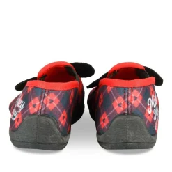 Chaussons NOIR Garçon Motif Carreaux A Enfiler