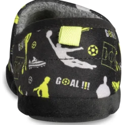 Chaussons NOIR Garçon Motif Animal A Enfiler