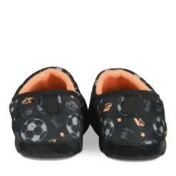 Chaussons NOIR Garçon Motif Uni A Enfiler