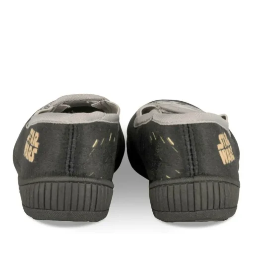 Chaussons NOIR Garçon Motif Uni A Enfiler
