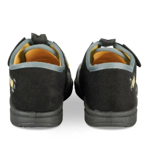 Chaussons NOIR Garçon Motif Uni Scratch