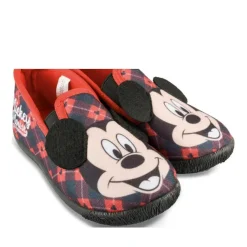 Chaussons NOIR Garçon Motif Carreaux A Enfiler