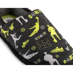 Chaussons NOIR Garçon Motif Animal A Enfiler