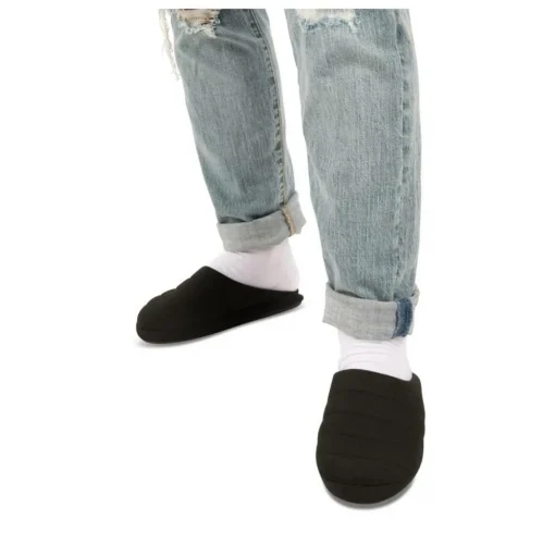Chaussons NOIR Garçon Motif Uni A Enfiler