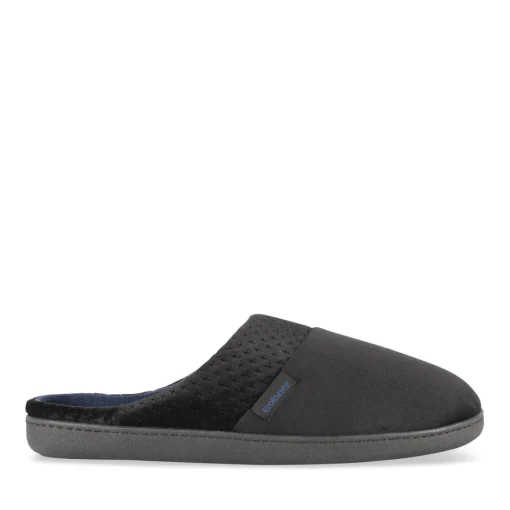 Chaussons NOIR Homme Motif Uni A Enfiler