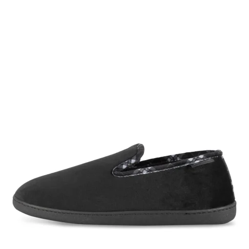 Chaussons NOIR Homme Motif Uni A Enfiler
