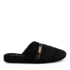 Chaussons NOIR Homme Motif Uni A Enfiler