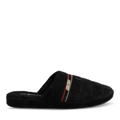 Chaussons NOIR Homme Motif Uni A Enfiler