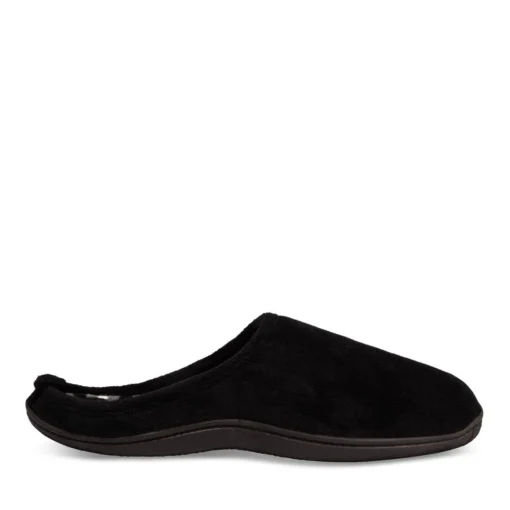Chaussons NOIR Homme Motif Uni A Enfiler