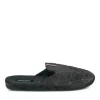 Chaussons NOIR Homme Motif Uni A Enfiler