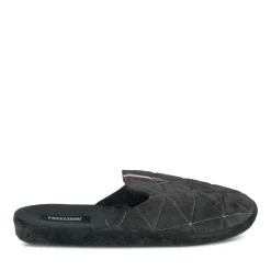 Chaussons NOIR Homme Motif Uni A Enfiler