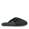 Chaussons NOIR Homme Motif Uni A Enfiler
