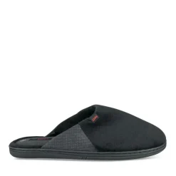 Chaussons NOIR Homme Motif Uni A Enfiler