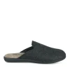 Chaussons NOIR Homme Motif Uni A Enfiler