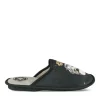 Chaussons NOIR Homme Motif Uni A Enfiler