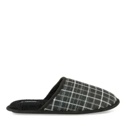 Chaussons NOIR Homme Motif Carreaux A Enfiler
