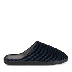 Chaussons NOIR Homme Motif Rayures A Enfiler